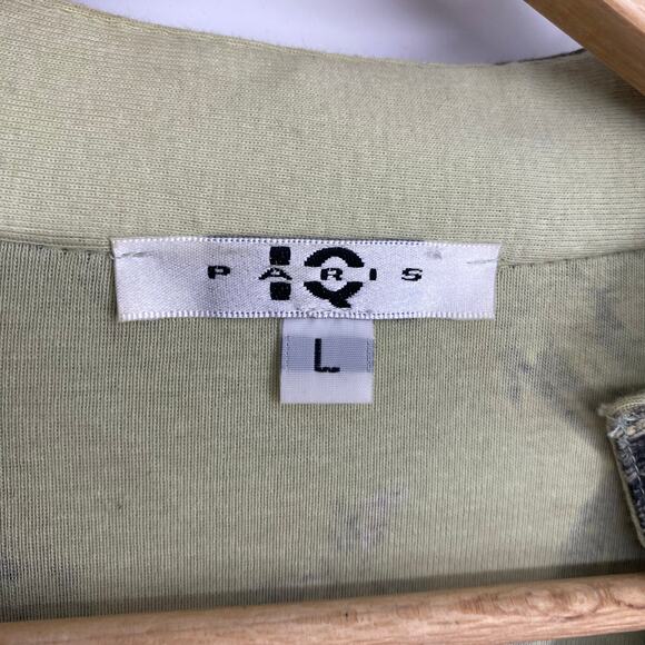 Paris IQ Vintage Top Large 90s Y2K Jersey Knit Button Top Asymmetrical Fairy - Picture 6 of 9